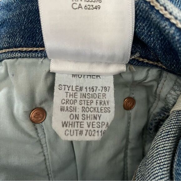 MOTHER The Insider High-rise Crop Step Fray Hem Jeans Size 24 NWT - Picture 9 of 10